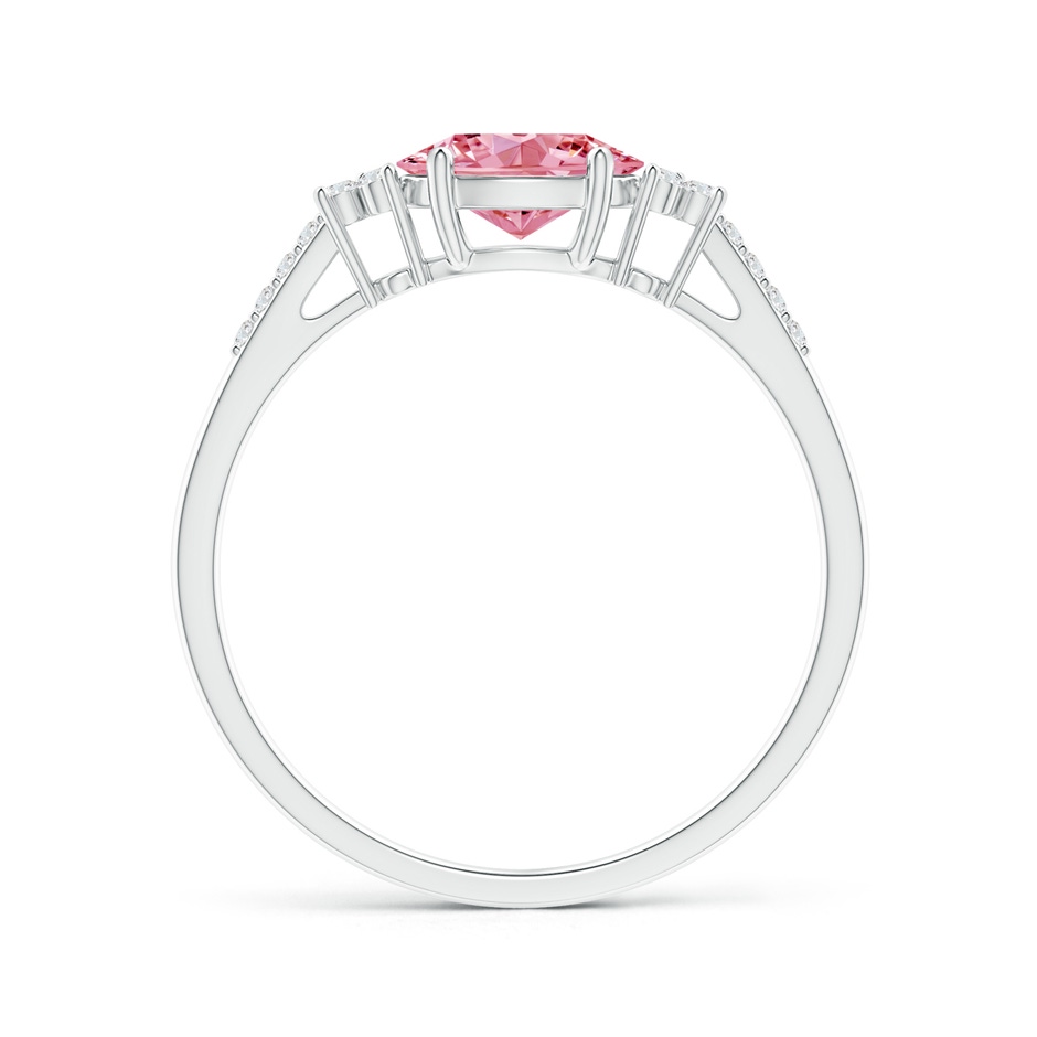 7x5mm AAAA Horizontally Set Oval Fancy Intense Pink Diamond Ring in P950 Platinum side 199