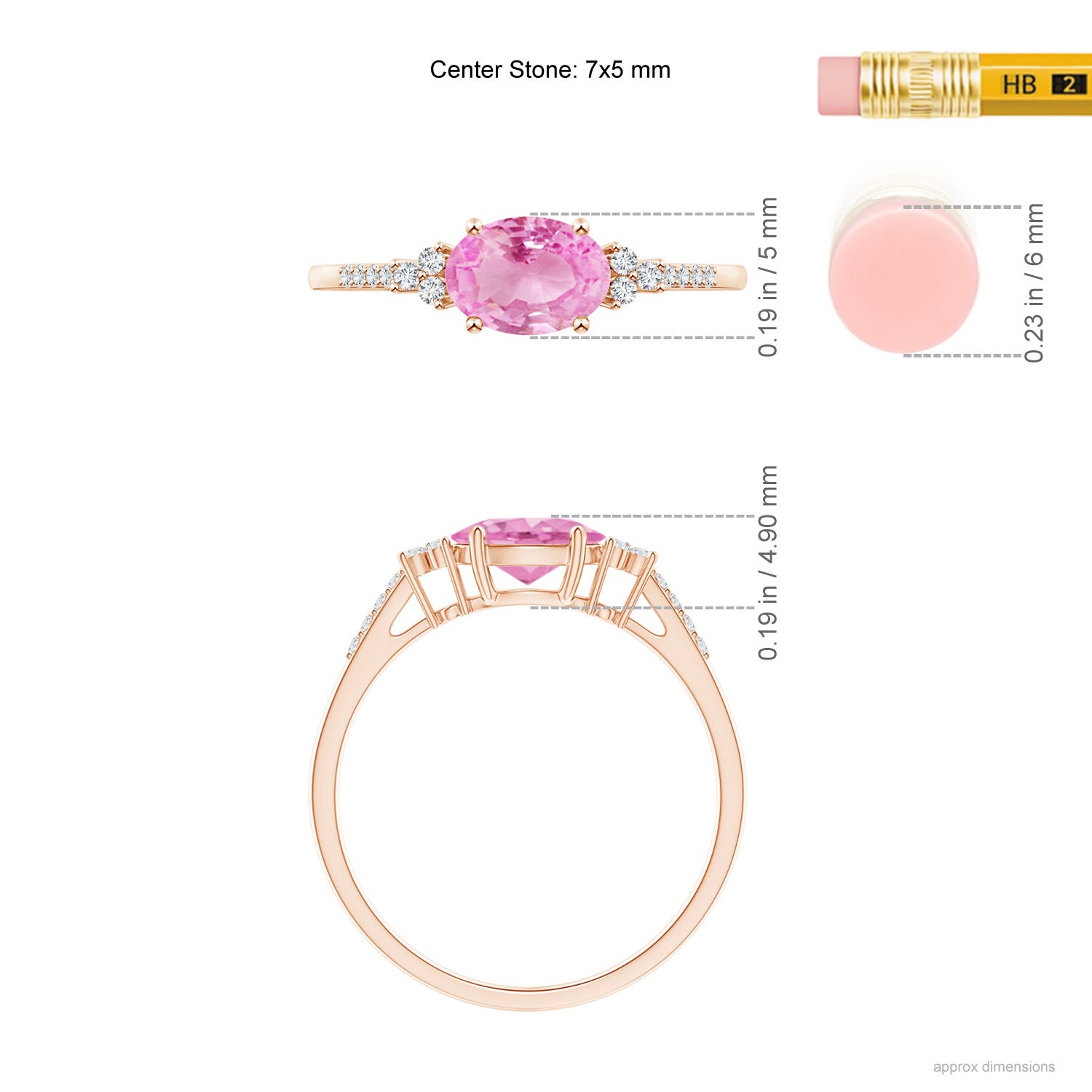 A - Pink Sapphire / 0.94 CT / 14 KT Rose Gold