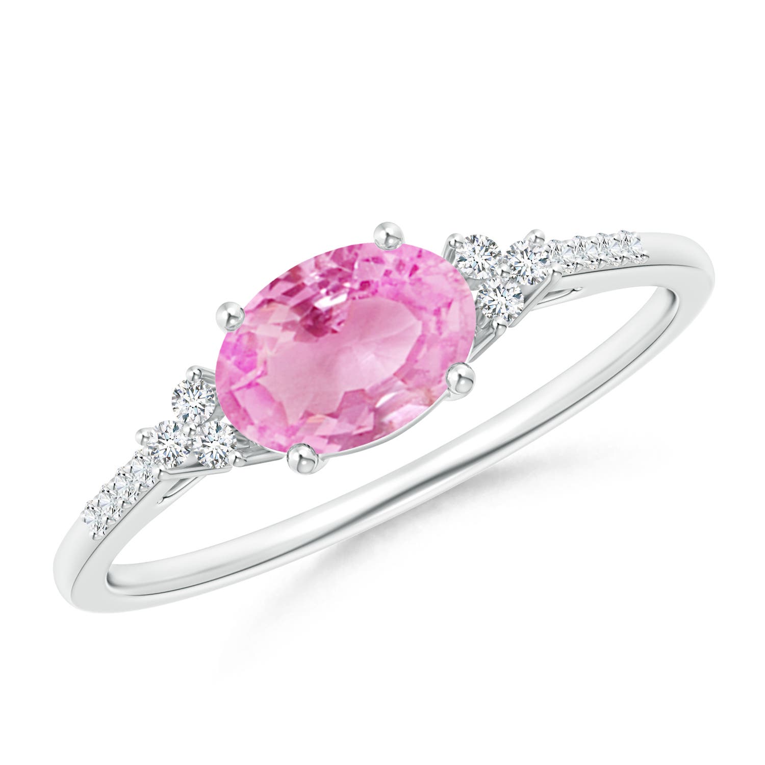 A - Pink Sapphire / 0.94 CT / 14 KT White Gold