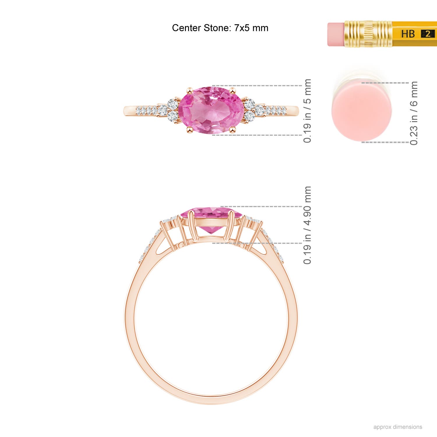 AA - Pink Sapphire / 0.94 CT / 14 KT Rose Gold