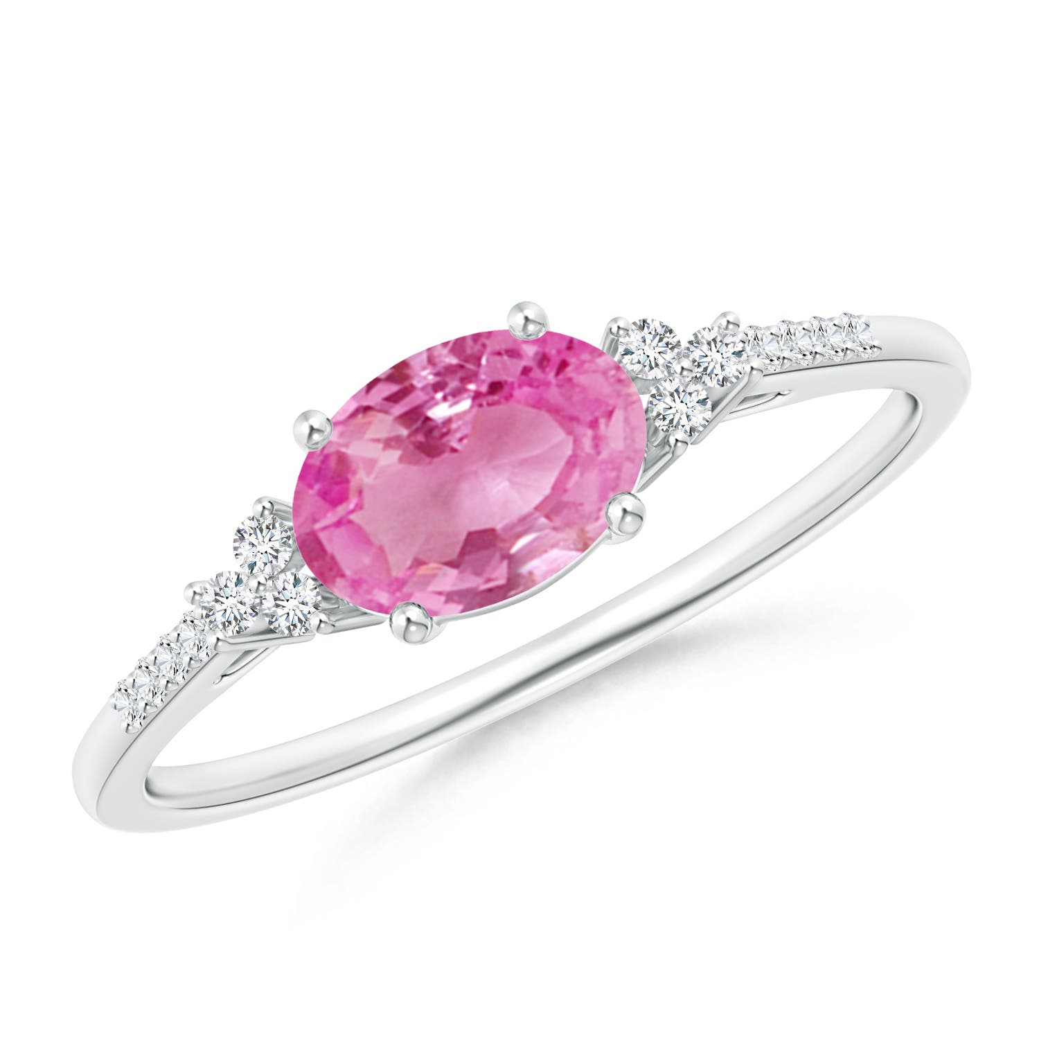 AA - Pink Sapphire / 0.94 CT / 14 KT White Gold