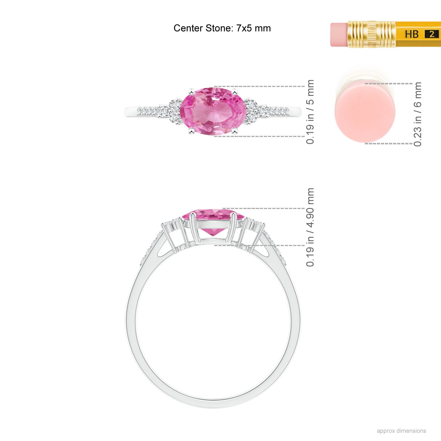 AA - Pink Sapphire / 0.94 CT / 14 KT White Gold