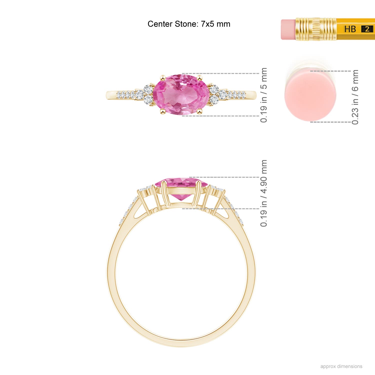 AA - Pink Sapphire / 0.94 CT / 14 KT Yellow Gold