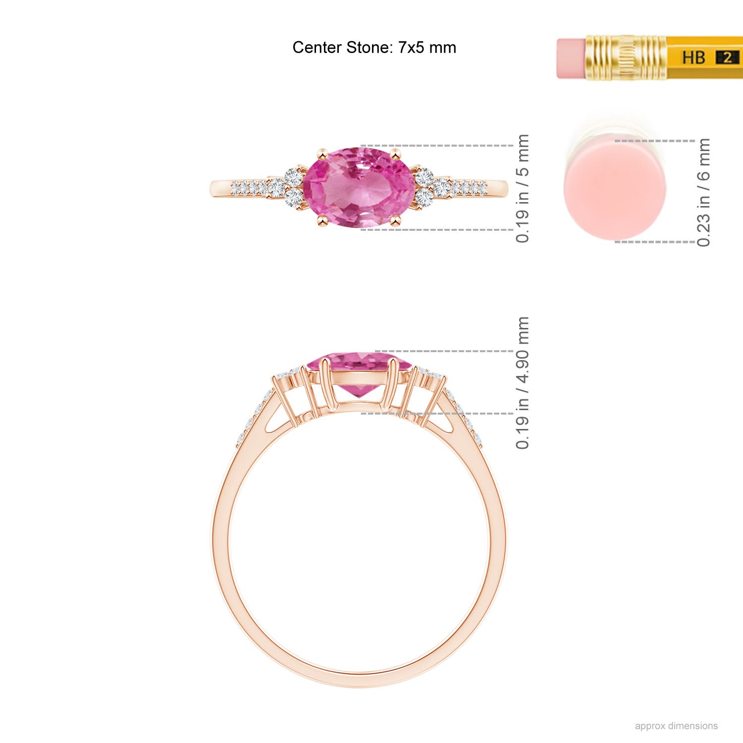 AAA - Pink Sapphire / 0.94 CT / 14 KT Rose Gold