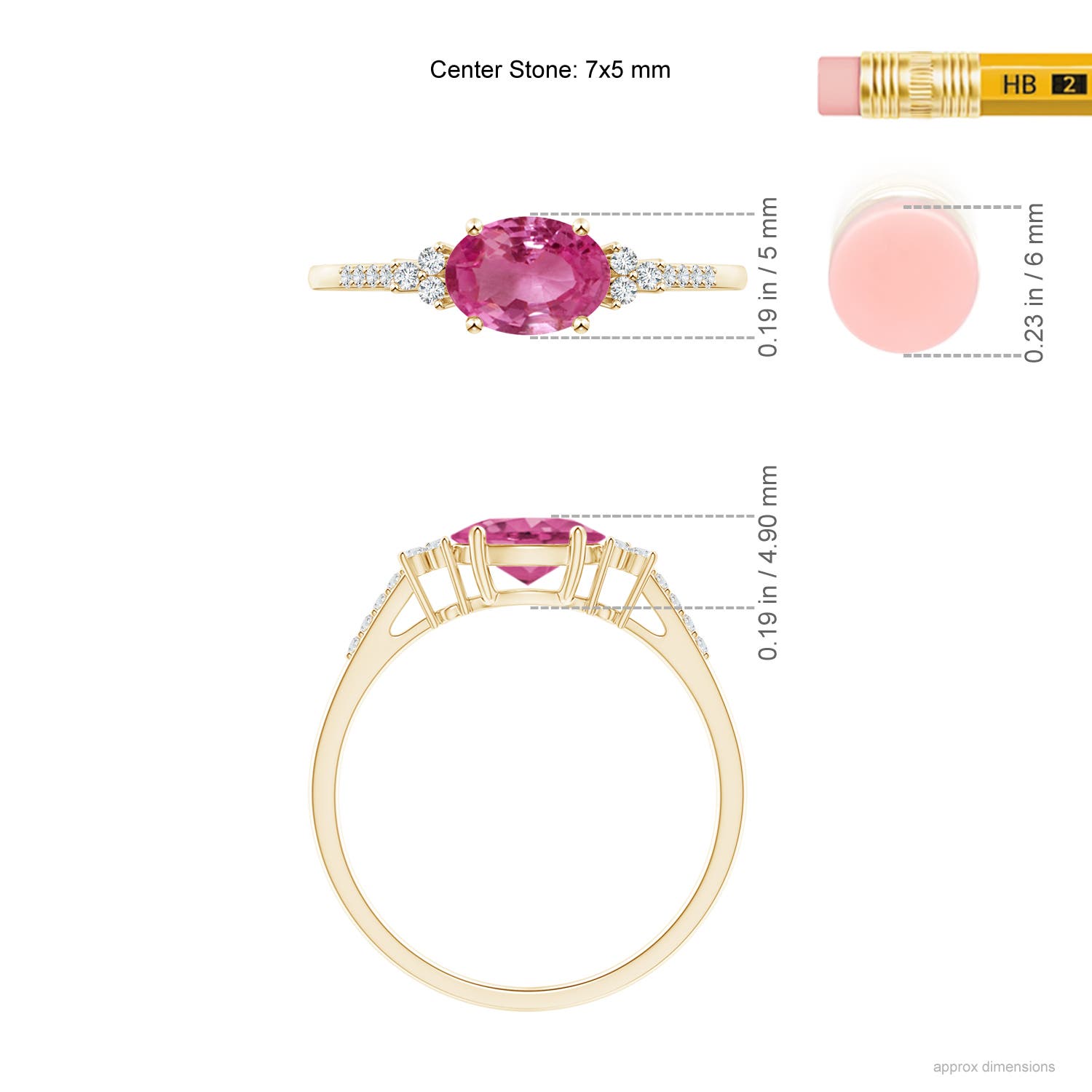 AAAA - Pink Sapphire / 0.94 CT / 14 KT Yellow Gold