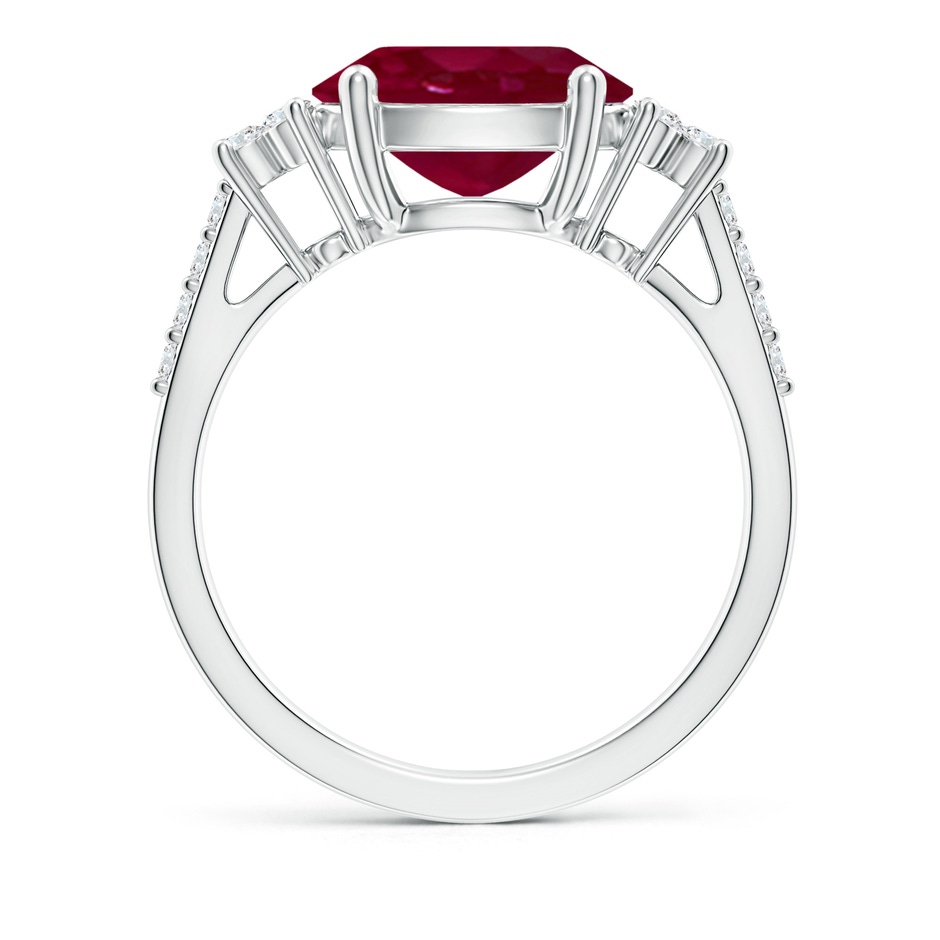 10x8mm A Horizontally Set Oval Ruby Solitaire Ring with Trio Diamond Accents in White Gold side 199