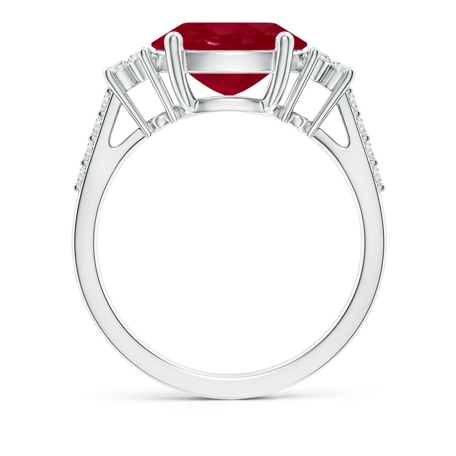 10x8mm AA Horizontally Set Oval Ruby Solitaire Ring with Trio Diamond Accents in White Gold side 199