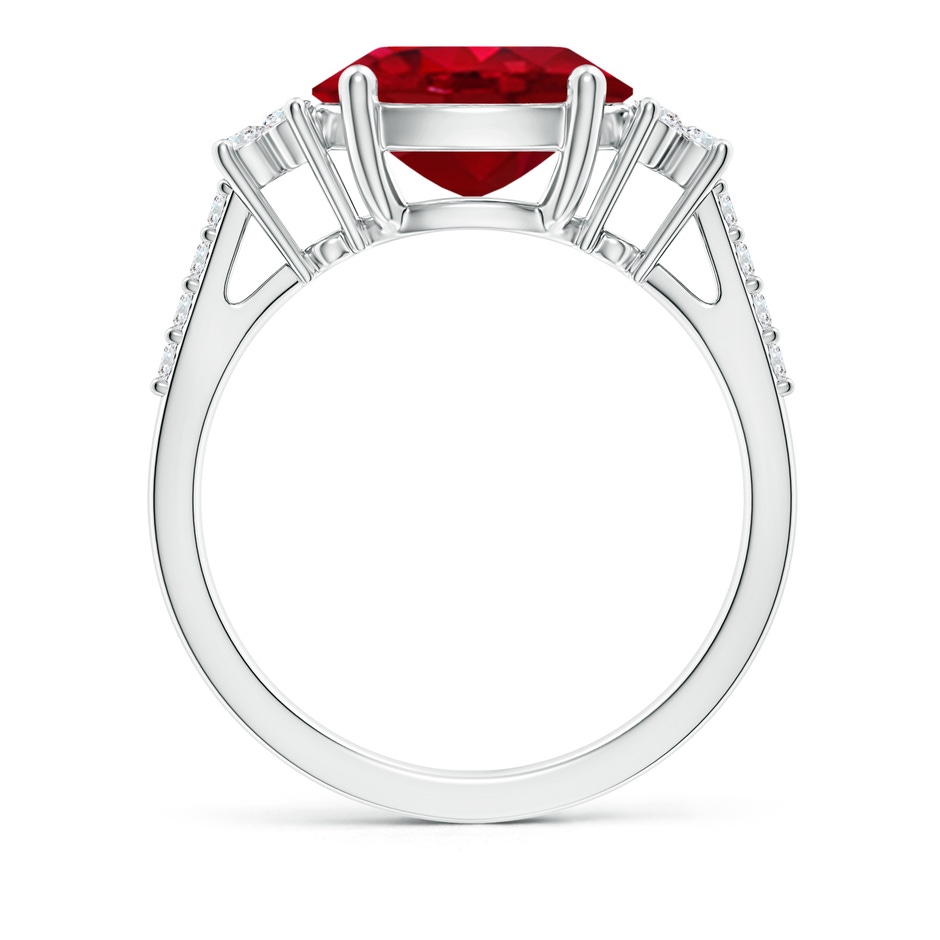 10x8mm AAA Horizontally Set Oval Ruby Solitaire Ring with Trio Diamond Accents in P950 Platinum side 199