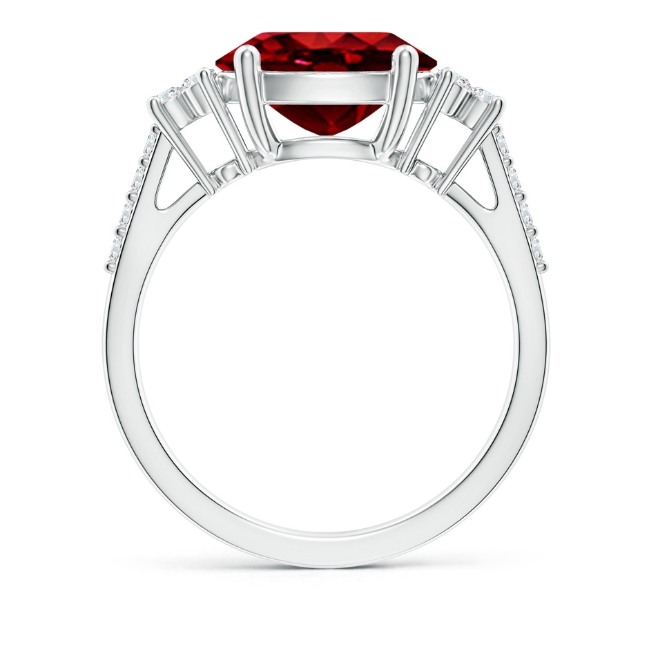 10x8mm AAAA Horizontally Set Oval Ruby Solitaire Ring with Trio Diamond Accents in White Gold side 199