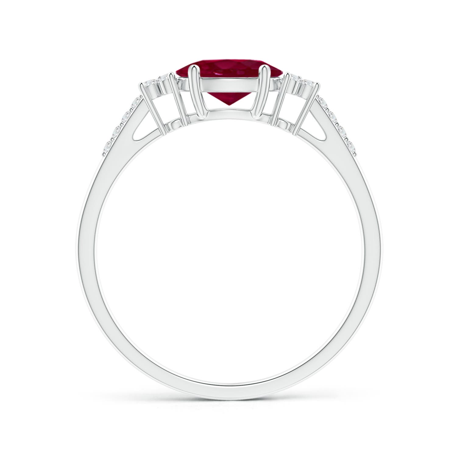 A - Ruby / 1.09 CT / 14 KT White Gold