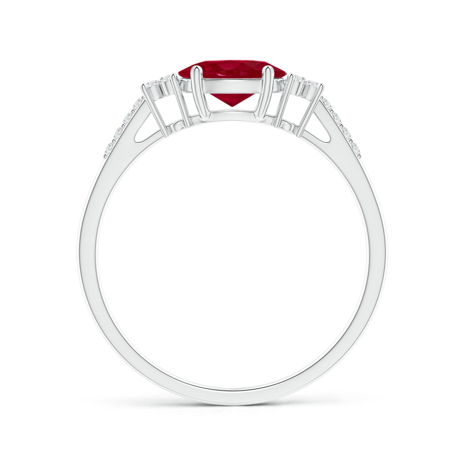 AA - Ruby / 1.09 CT / 14 KT White Gold