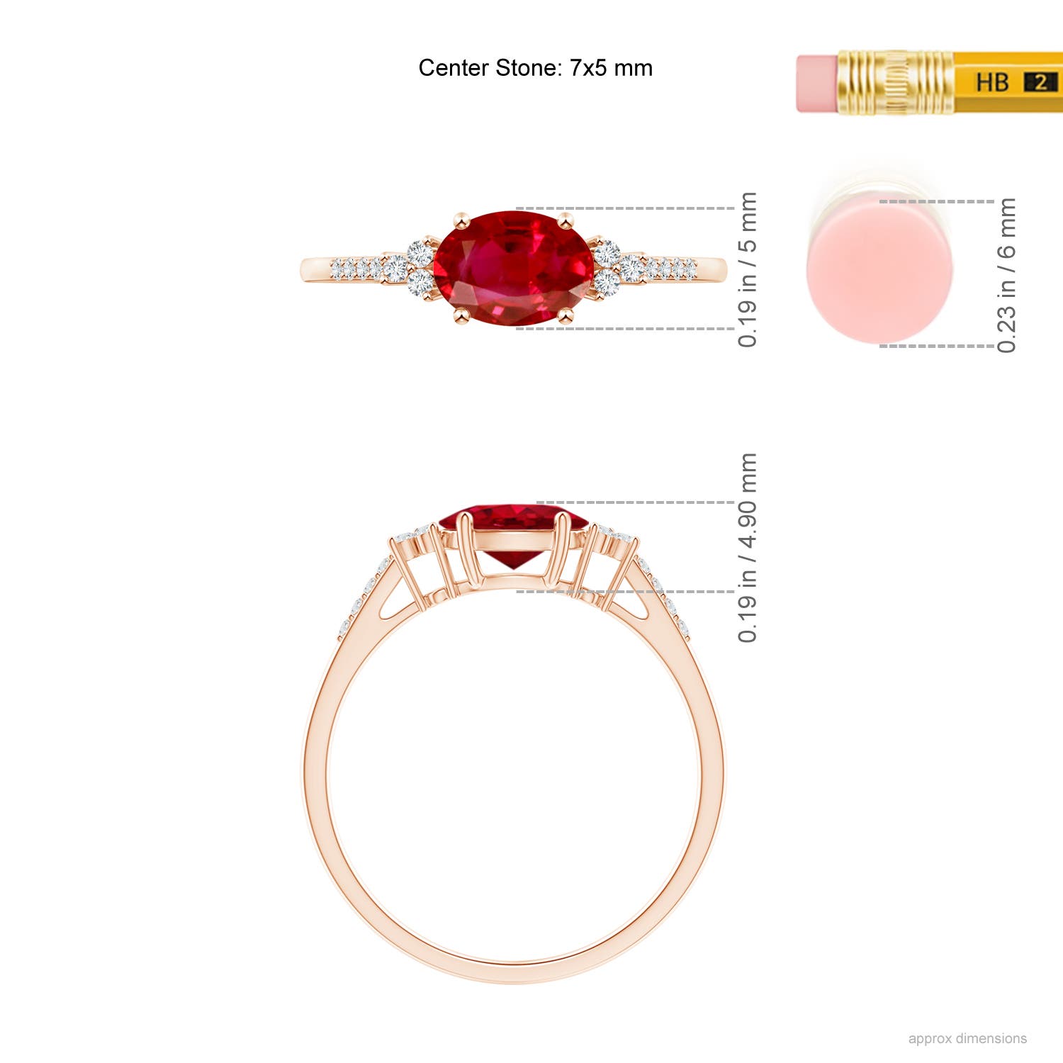 AAA - Ruby / 1.09 CT / 14 KT Rose Gold