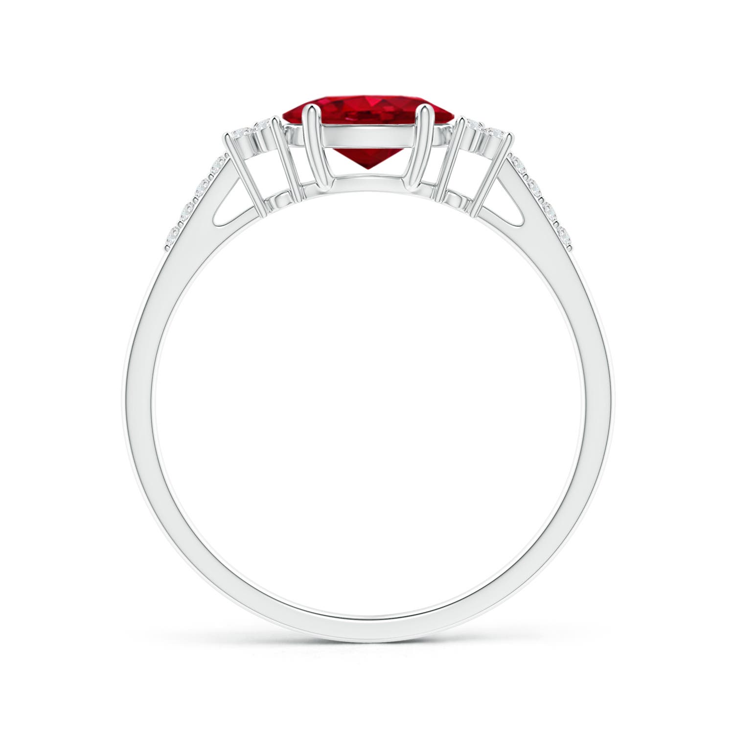 AAA - Ruby / 1.09 CT / 14 KT White Gold