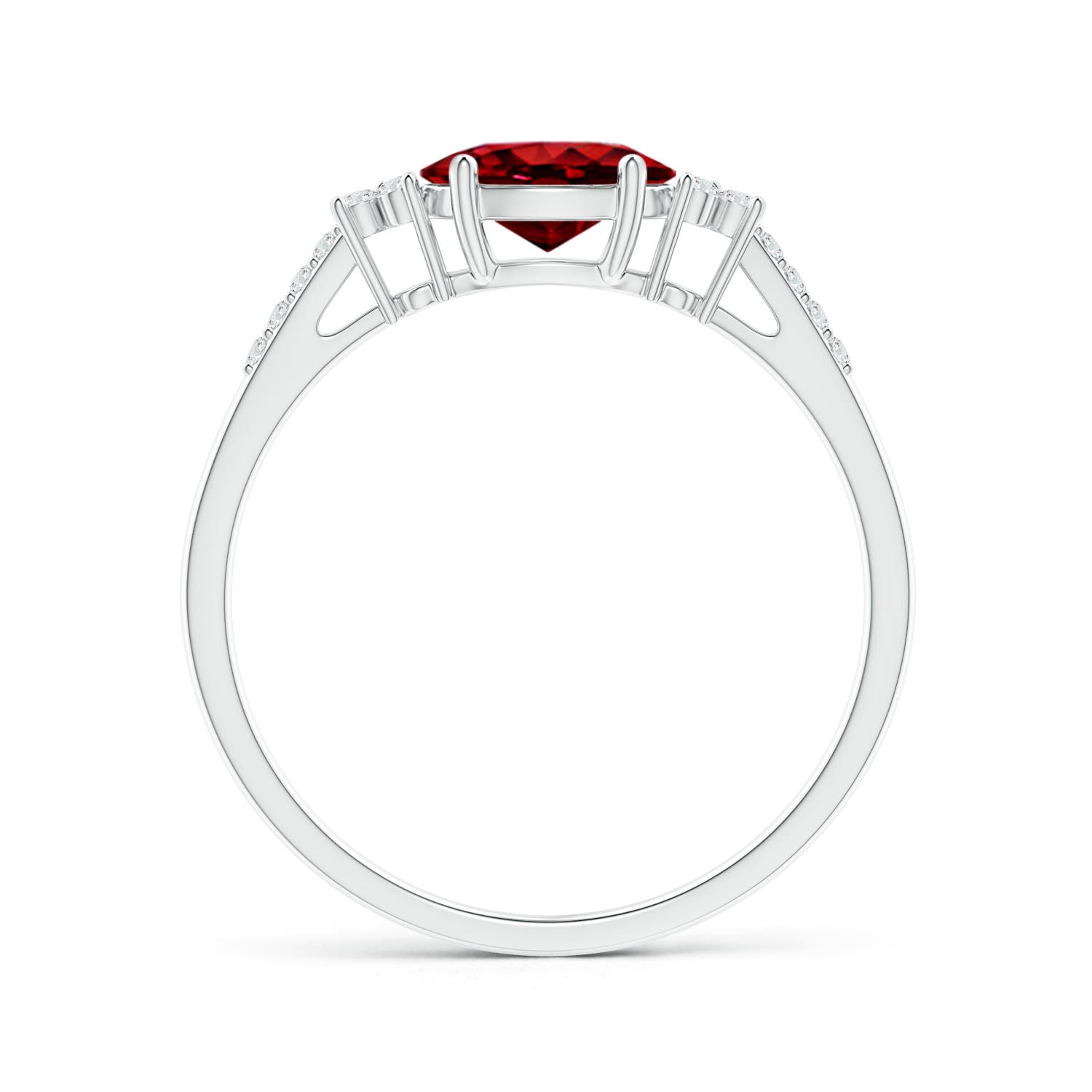 AAAA - Ruby / 1.09 CT / 14 KT White Gold