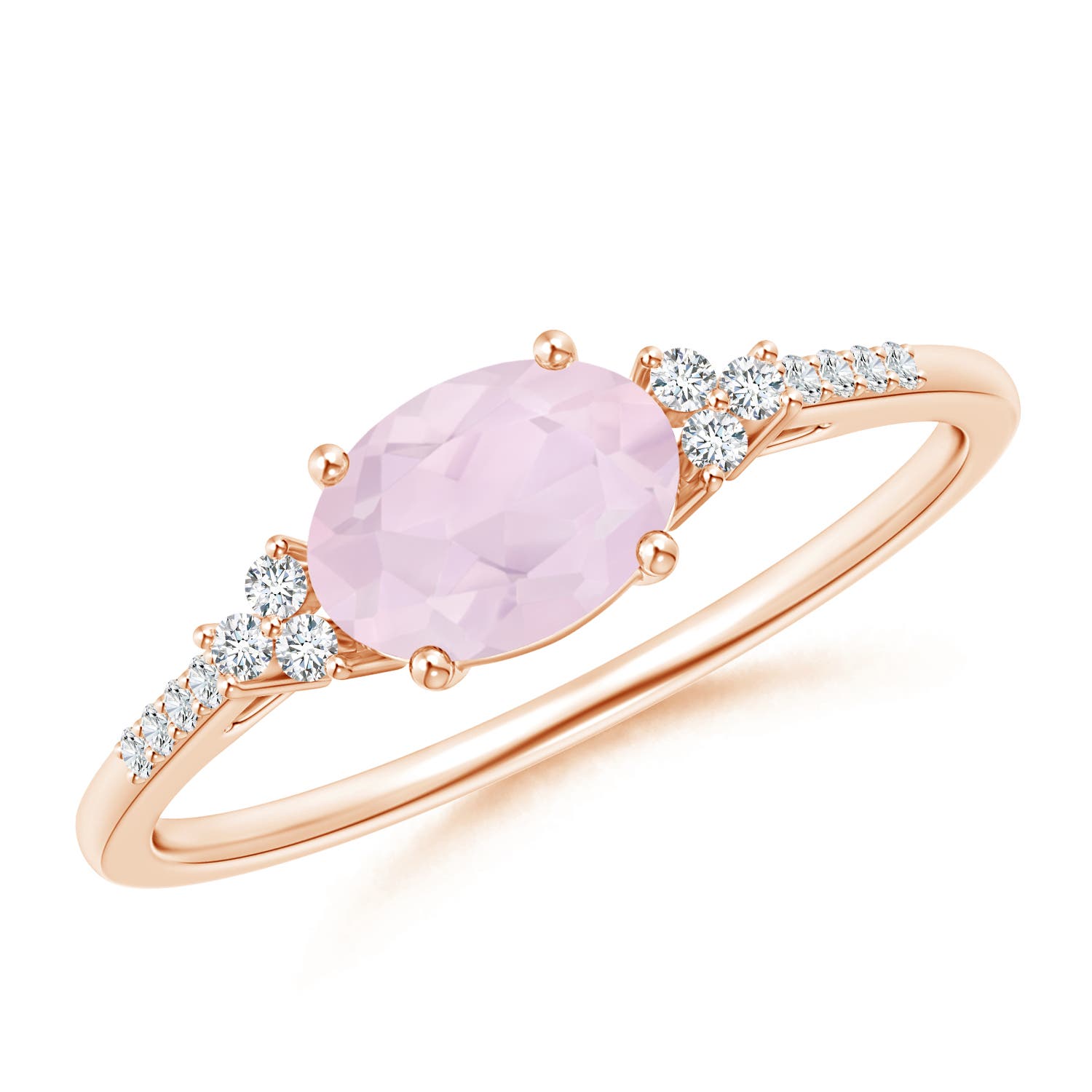 A - Rose Quartz / 0.79 CT / 14 KT Rose Gold