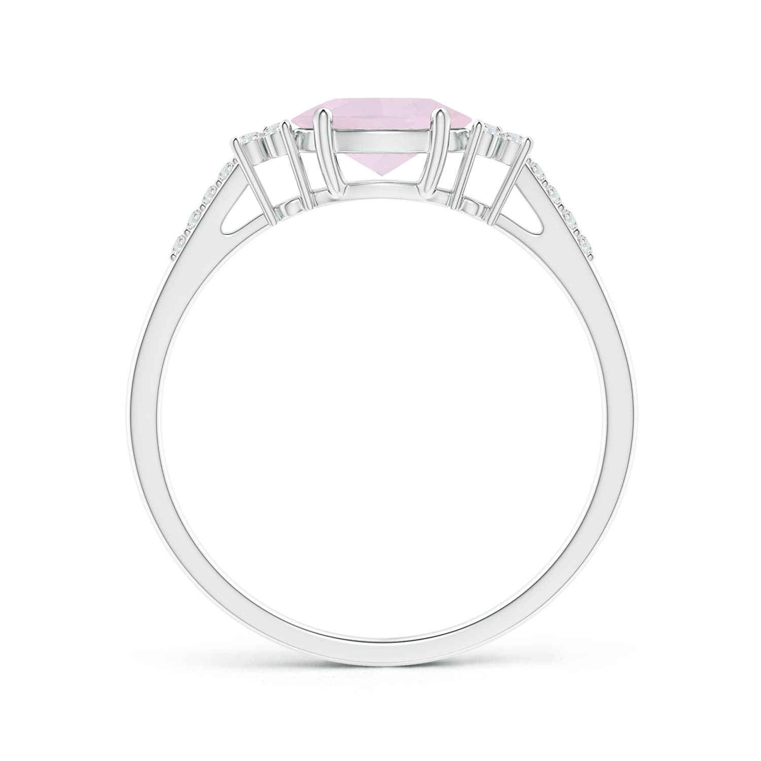 A - Rose Quartz / 0.79 CT / 14 KT White Gold