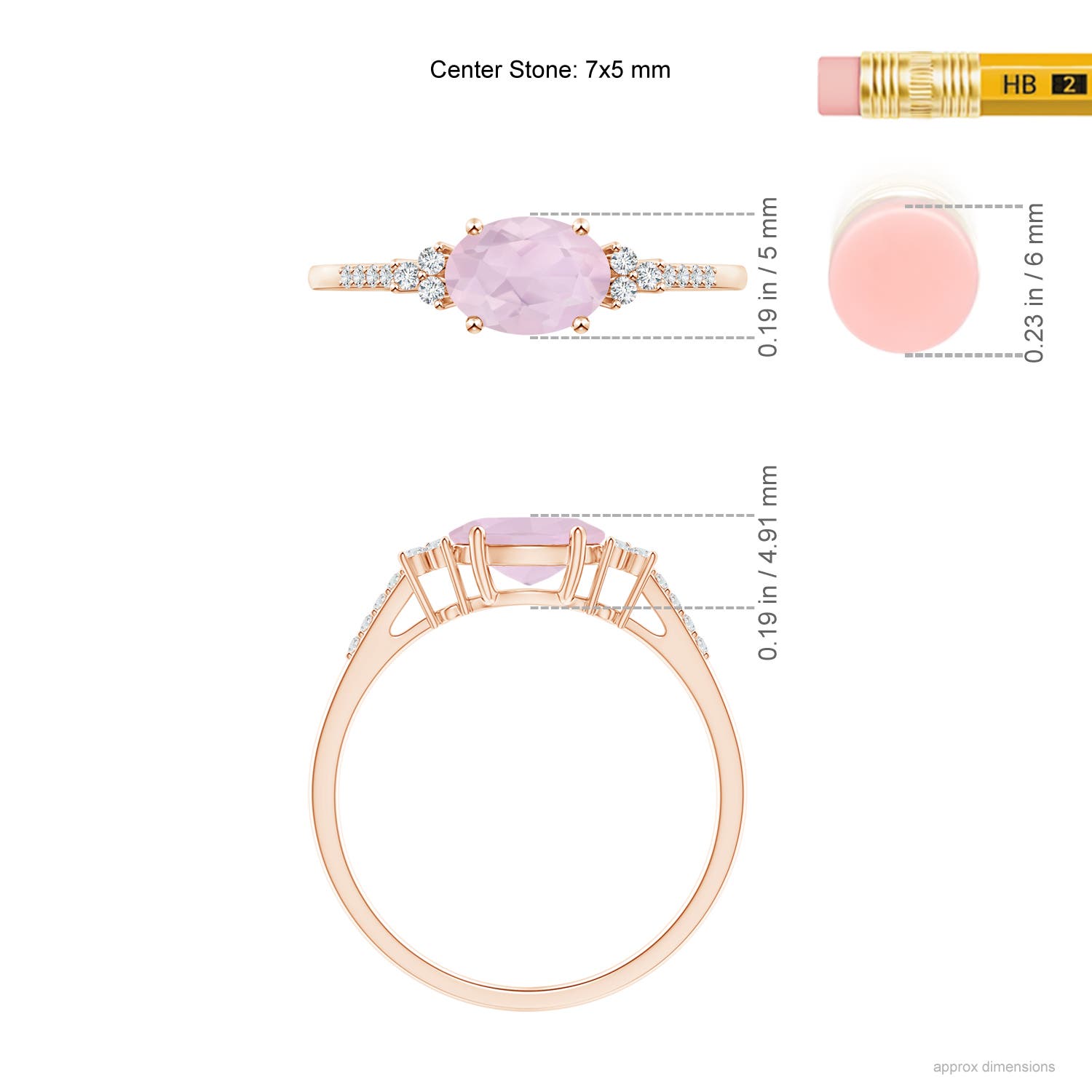 AA - Rose Quartz / 0.79 CT / 14 KT Rose Gold