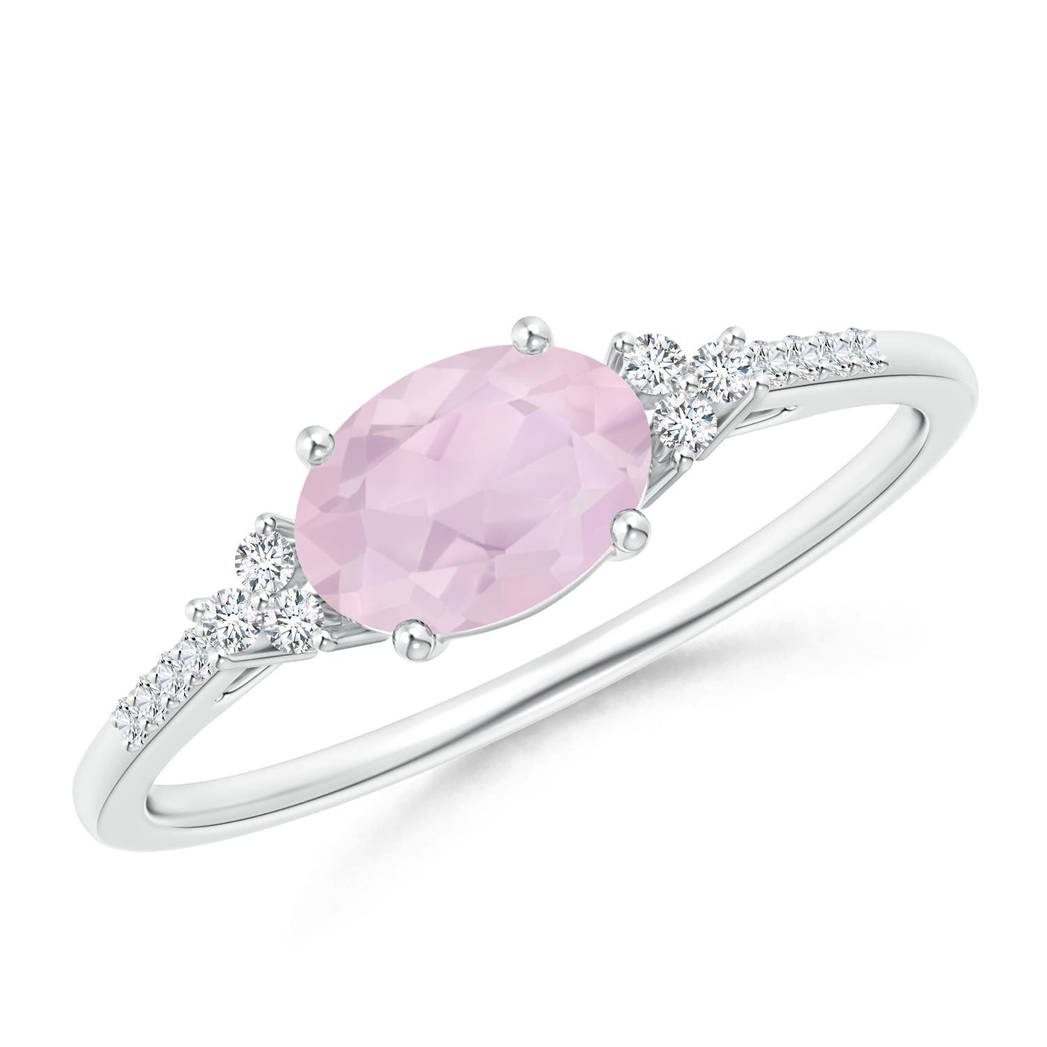 AA - Rose Quartz / 0.79 CT / 14 KT White Gold