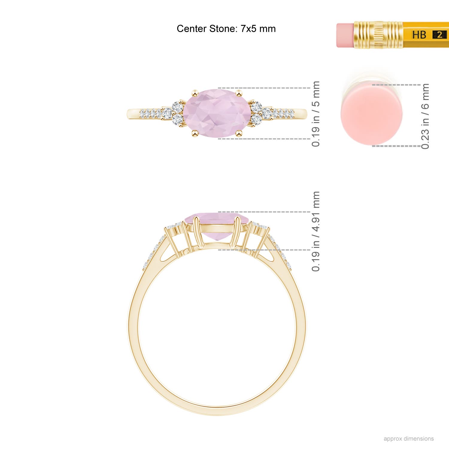 AA - Rose Quartz / 0.79 CT / 14 KT Yellow Gold