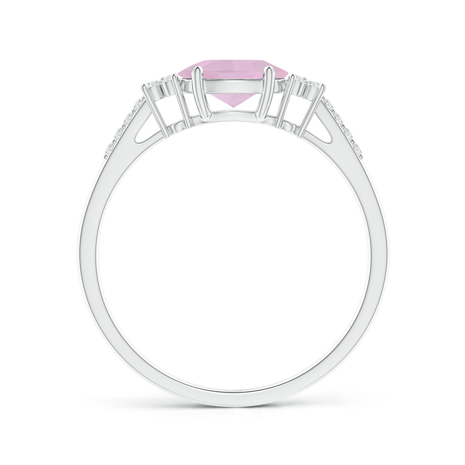 AAA - Rose Quartz / 0.79 CT / 14 KT White Gold