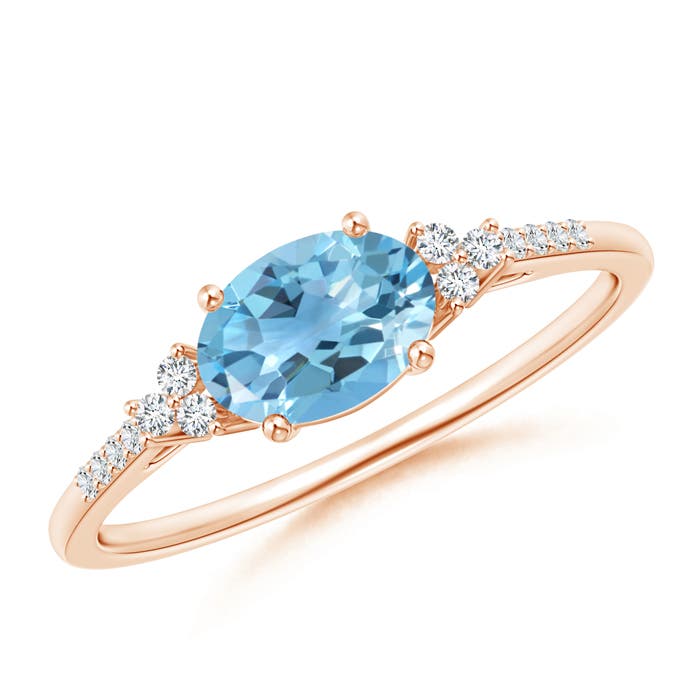 A - Swiss Blue Topaz / 1.04 CT / 14 KT Rose Gold