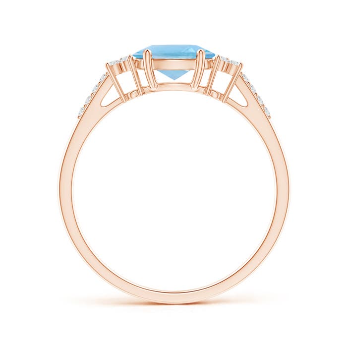 A - Swiss Blue Topaz / 1.04 CT / 14 KT Rose Gold