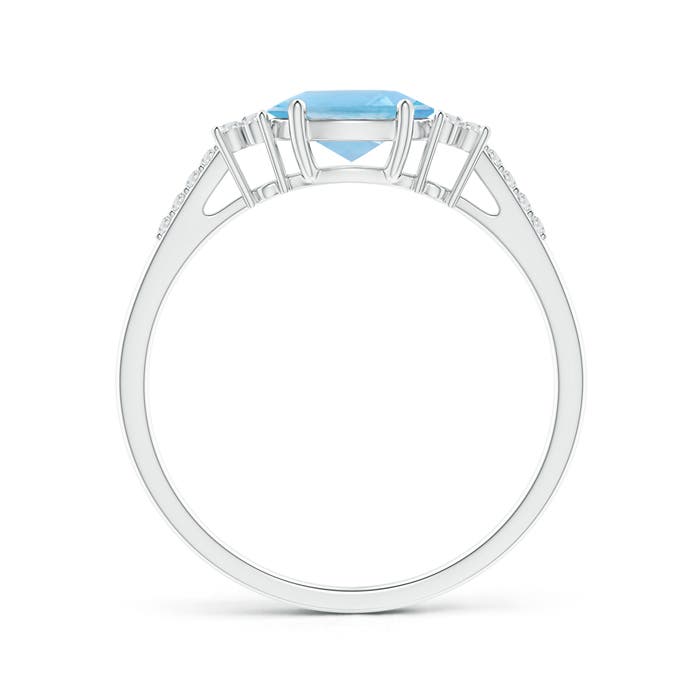 A - Swiss Blue Topaz / 1.04 CT / 14 KT White Gold