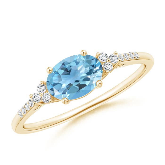 A - Swiss Blue Topaz / 1.04 CT / 14 KT Yellow Gold