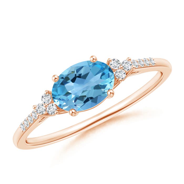 AA - Swiss Blue Topaz / 1.04 CT / 14 KT Rose Gold