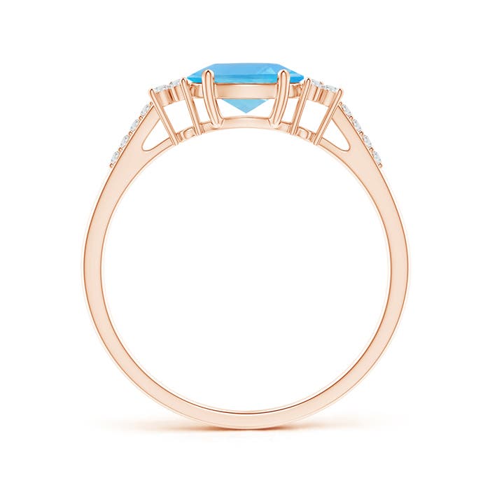 AA - Swiss Blue Topaz / 1.04 CT / 14 KT Rose Gold