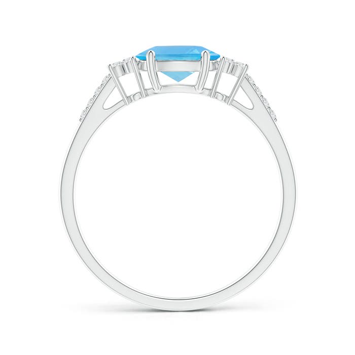 AA - Swiss Blue Topaz / 1.04 CT / 14 KT White Gold