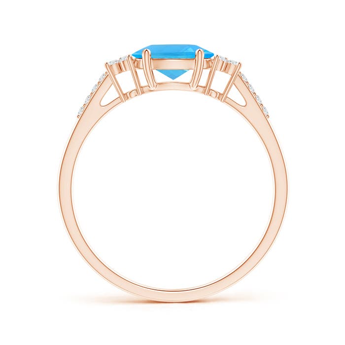 AAA - Swiss Blue Topaz / 1.04 CT / 14 KT Rose Gold