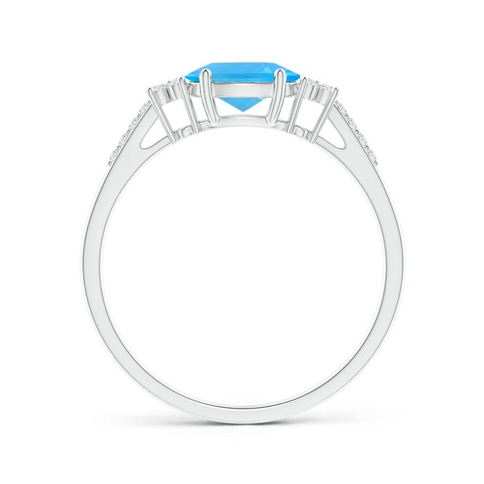 AAA - Swiss Blue Topaz / 1.04 CT / 14 KT White Gold