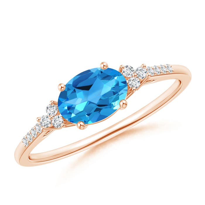 AAAA - Swiss Blue Topaz / 1.04 CT / 14 KT Rose Gold