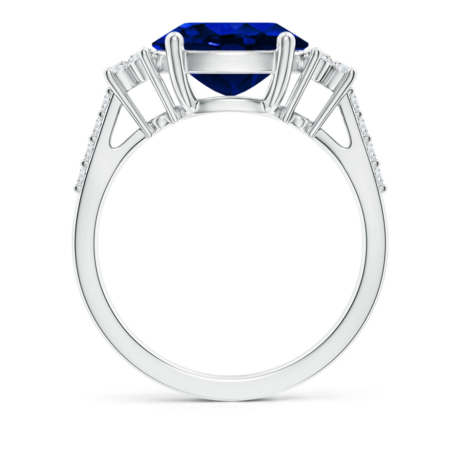 10x8mm AAAA Horizontally Set Oval Sapphire Solitaire Ring with Trio Diamond Accents in P950 Platinum side 199