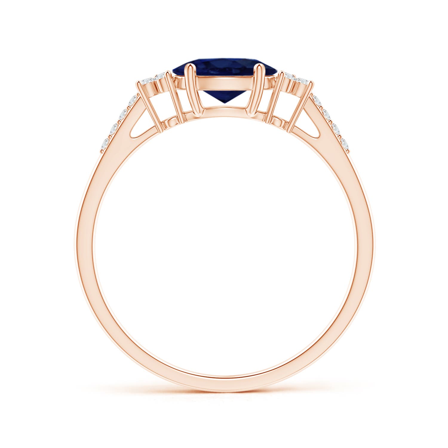 A - Blue Sapphire / 0.94 CT / 14 KT Rose Gold