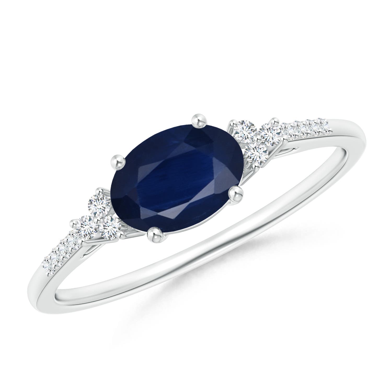 A - Blue Sapphire / 0.94 CT / 14 KT White Gold