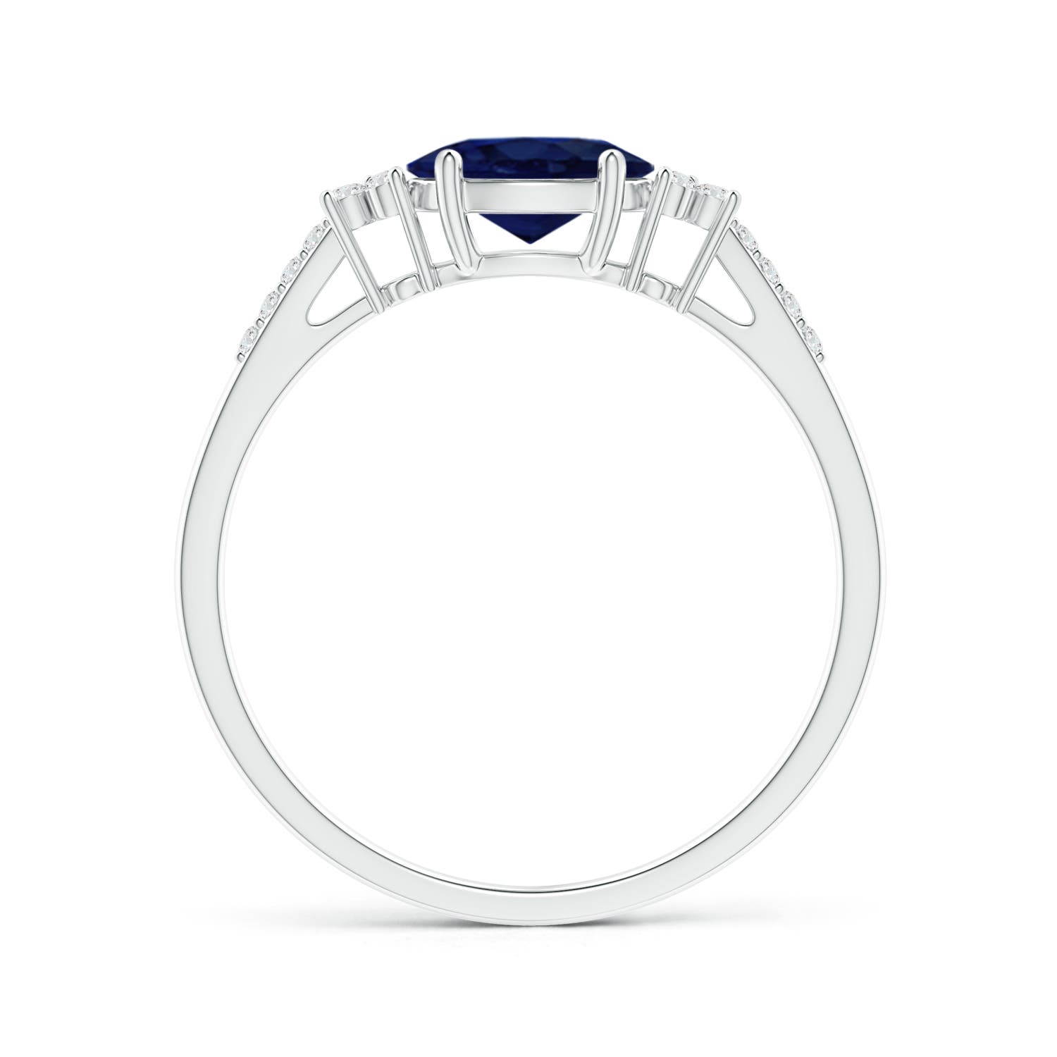 A - Blue Sapphire / 0.94 CT / 14 KT White Gold