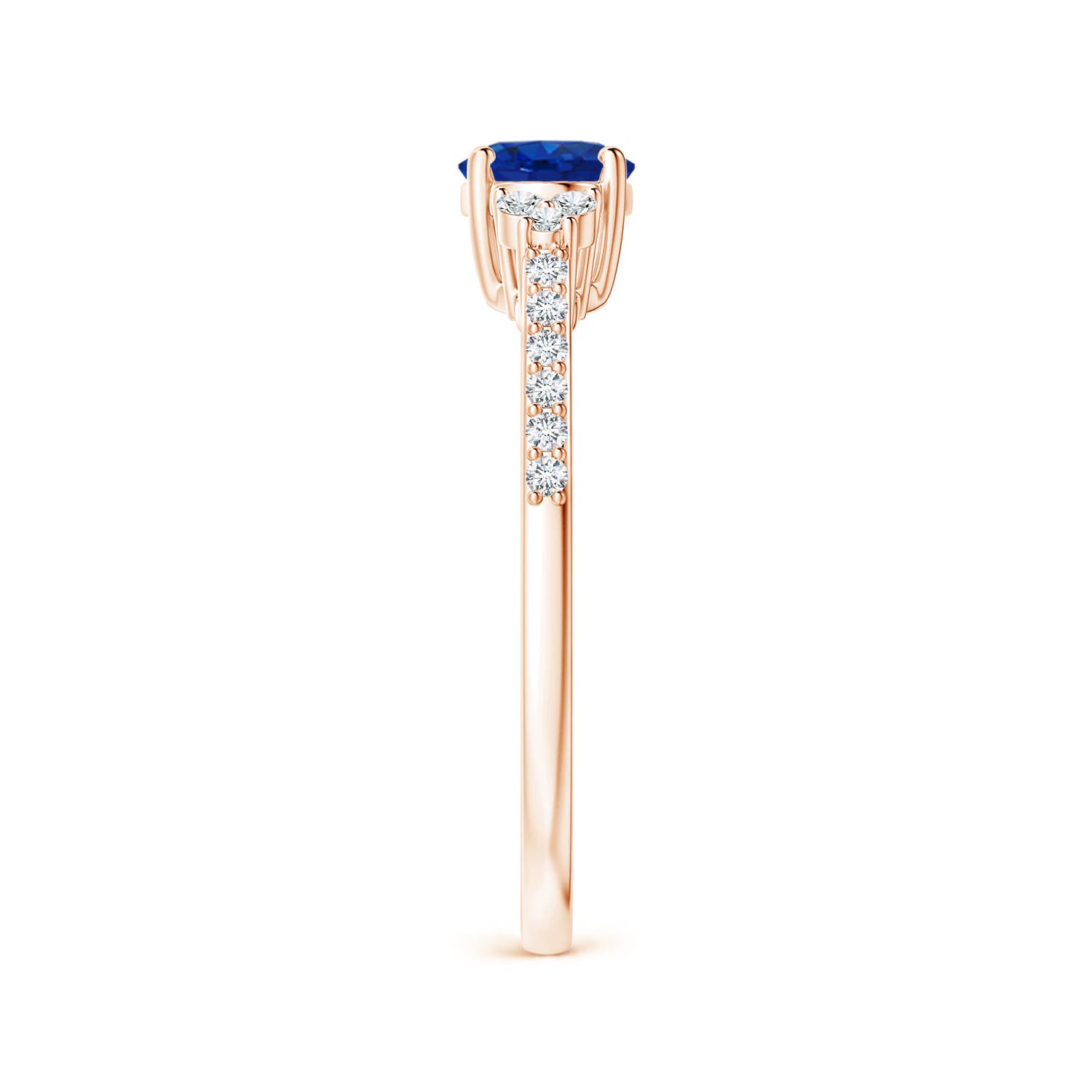 AAA - Blue Sapphire / 0.94 CT / 14 KT Rose Gold