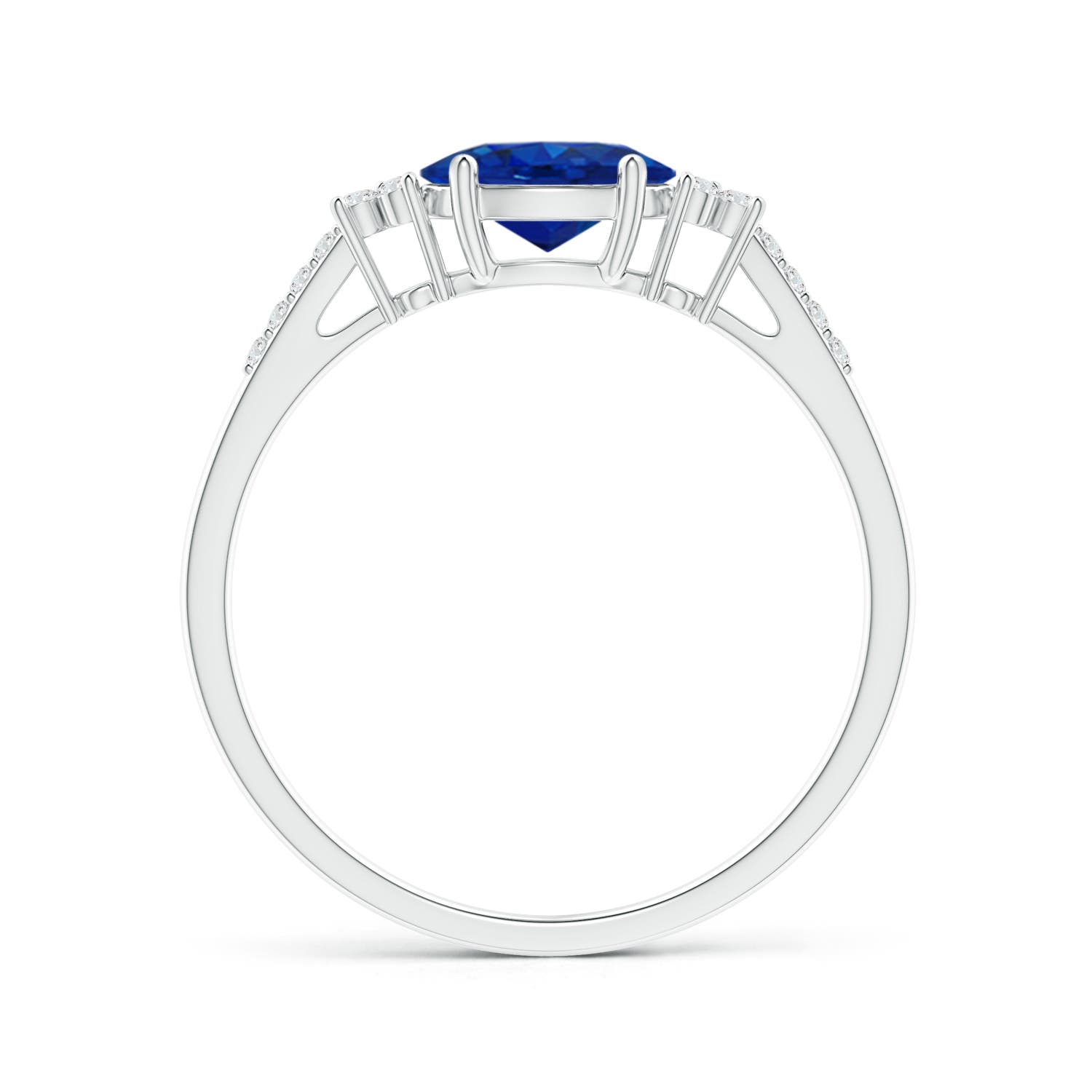 AAA - Blue Sapphire / 0.94 CT / 14 KT White Gold