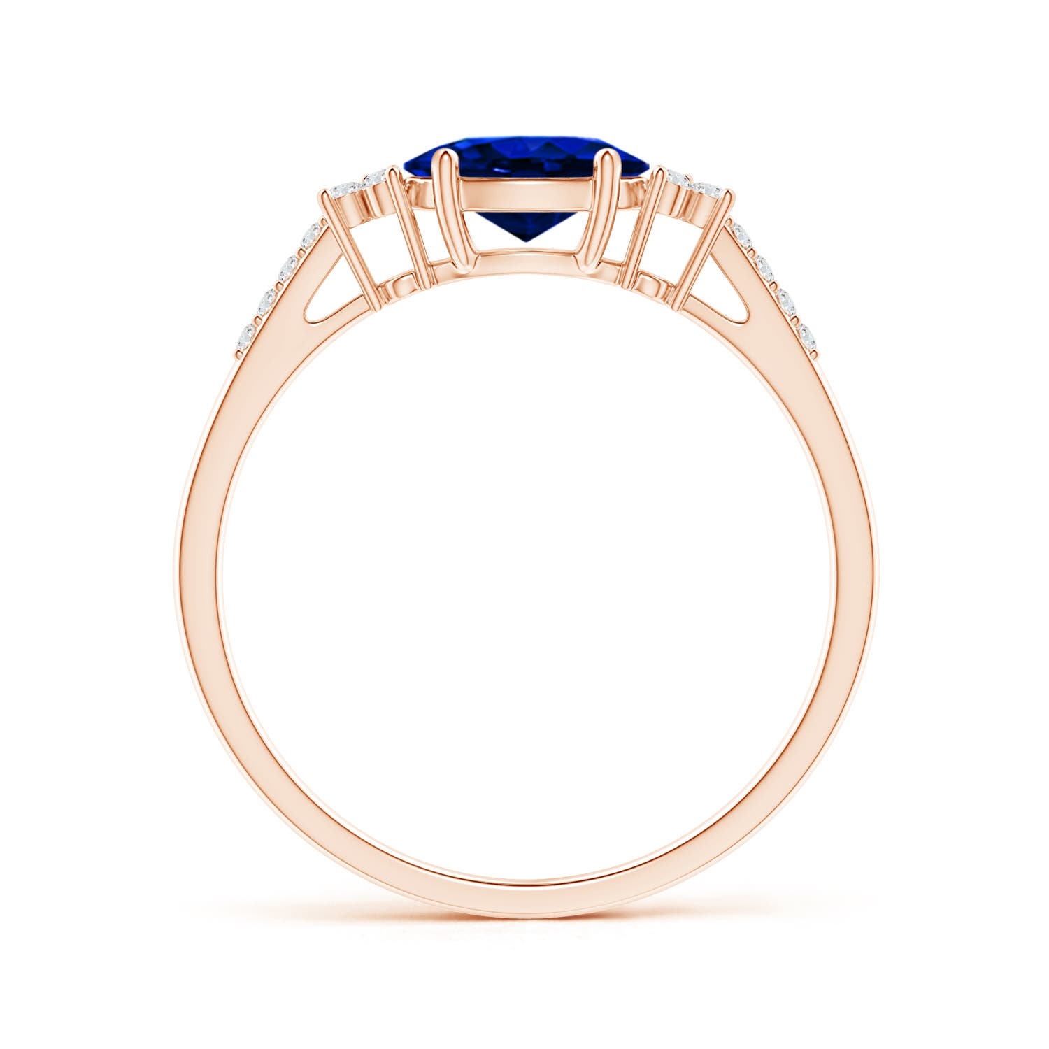 AAAA - Blue Sapphire / 0.94 CT / 14 KT Rose Gold