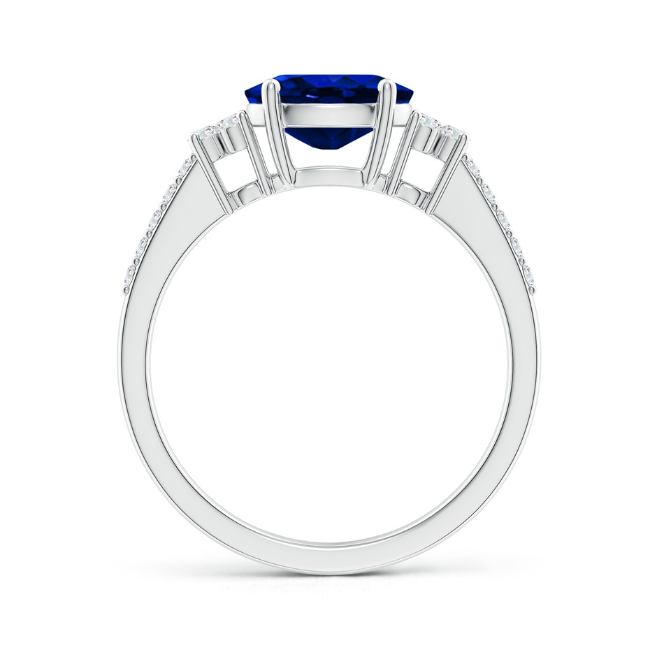 8x6mm Lab-Grown Horizontally Set Oval Sapphire Solitaire Ring with Trio Diamond Accents in White Gold side 199