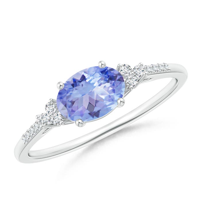 A - Tanzanite / 0.89 CT / 14 KT White Gold