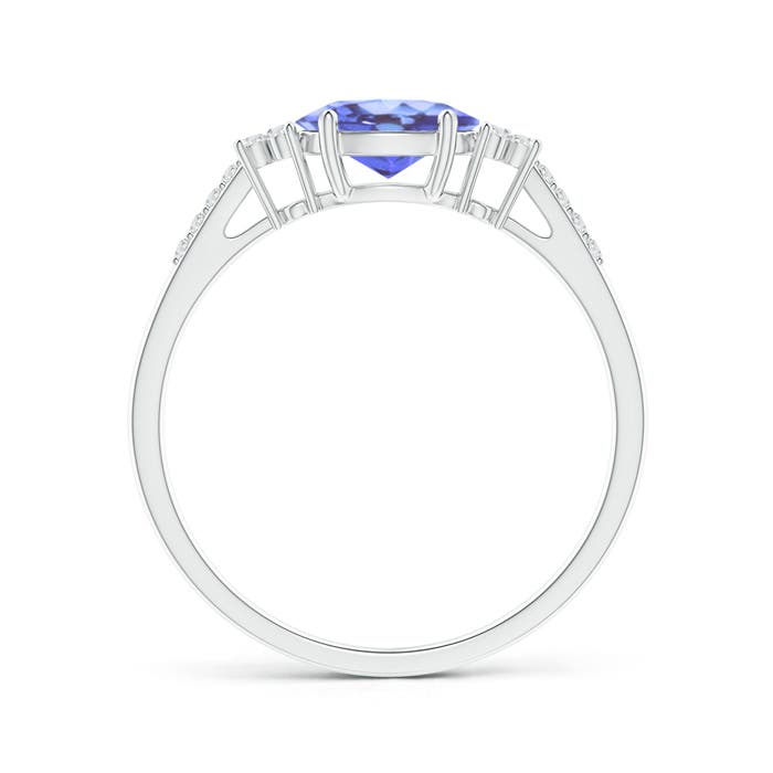 A - Tanzanite / 0.89 CT / 14 KT White Gold