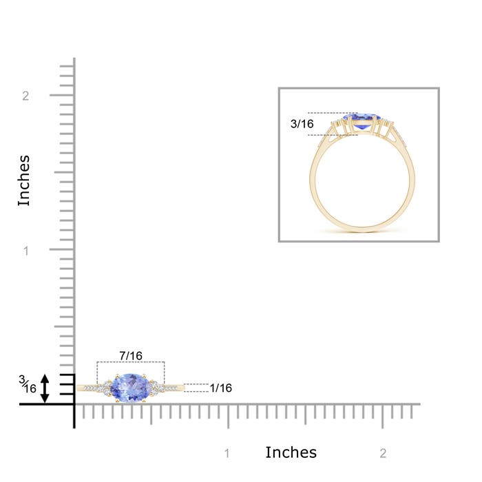 A - Tanzanite / 0.89 CT / 14 KT Yellow Gold