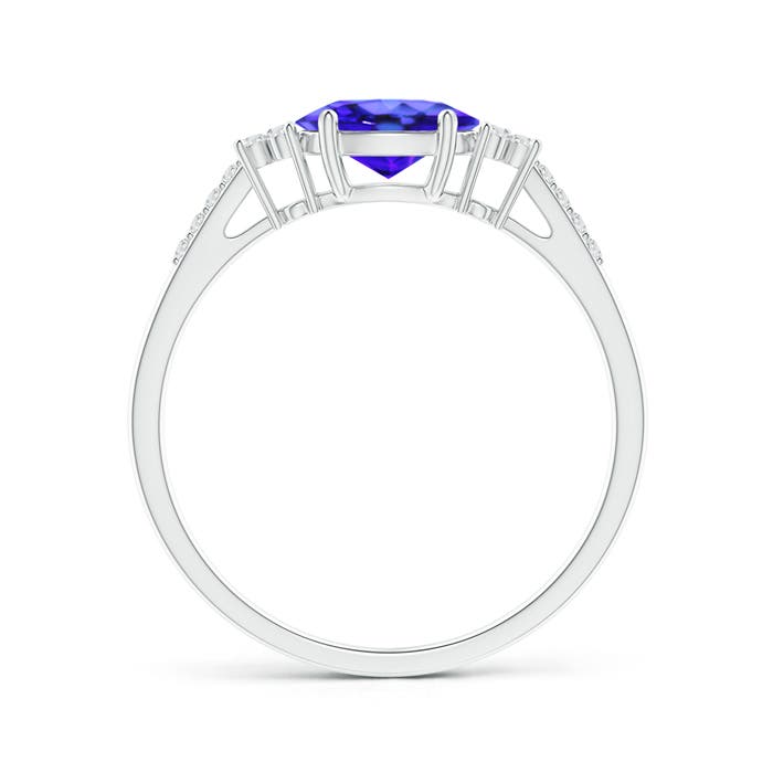 AAA - Tanzanite / 0.89 CT / 14 KT White Gold