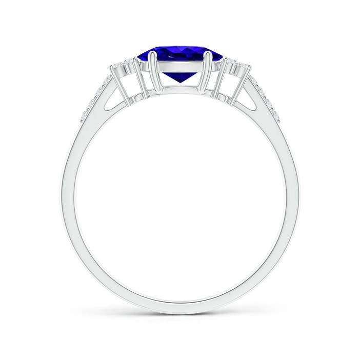 AAAA - Tanzanite / 0.89 CT / 14 KT White Gold