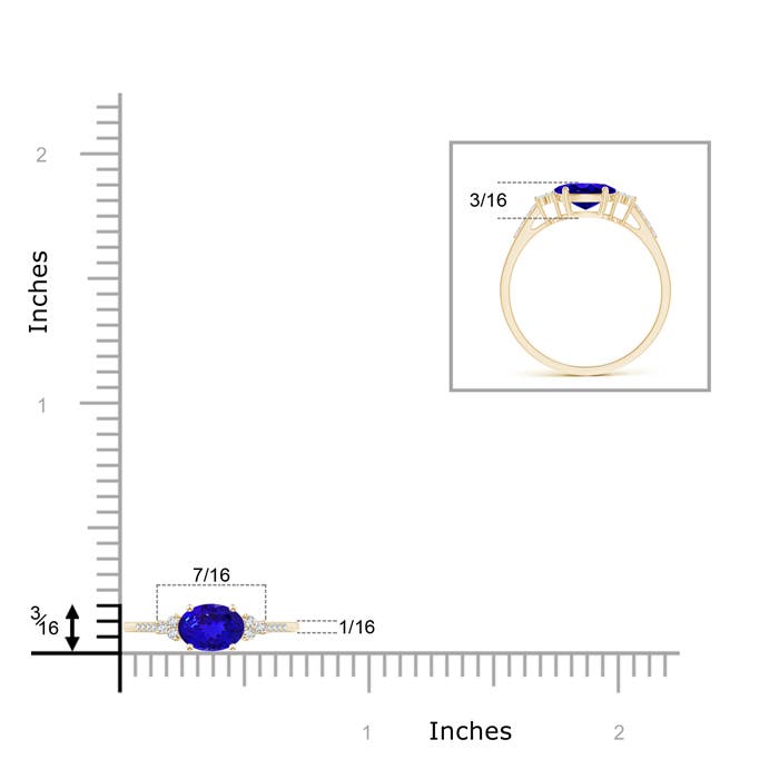 AAAA - Tanzanite / 0.89 CT / 14 KT Yellow Gold