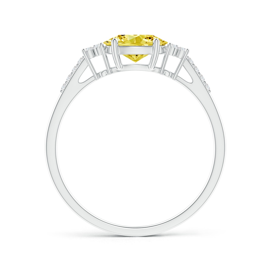 7x5mm AAAA Horizontally Set Oval Fancy Intense Yellow Diamond Ring in P950 Platinum side 199