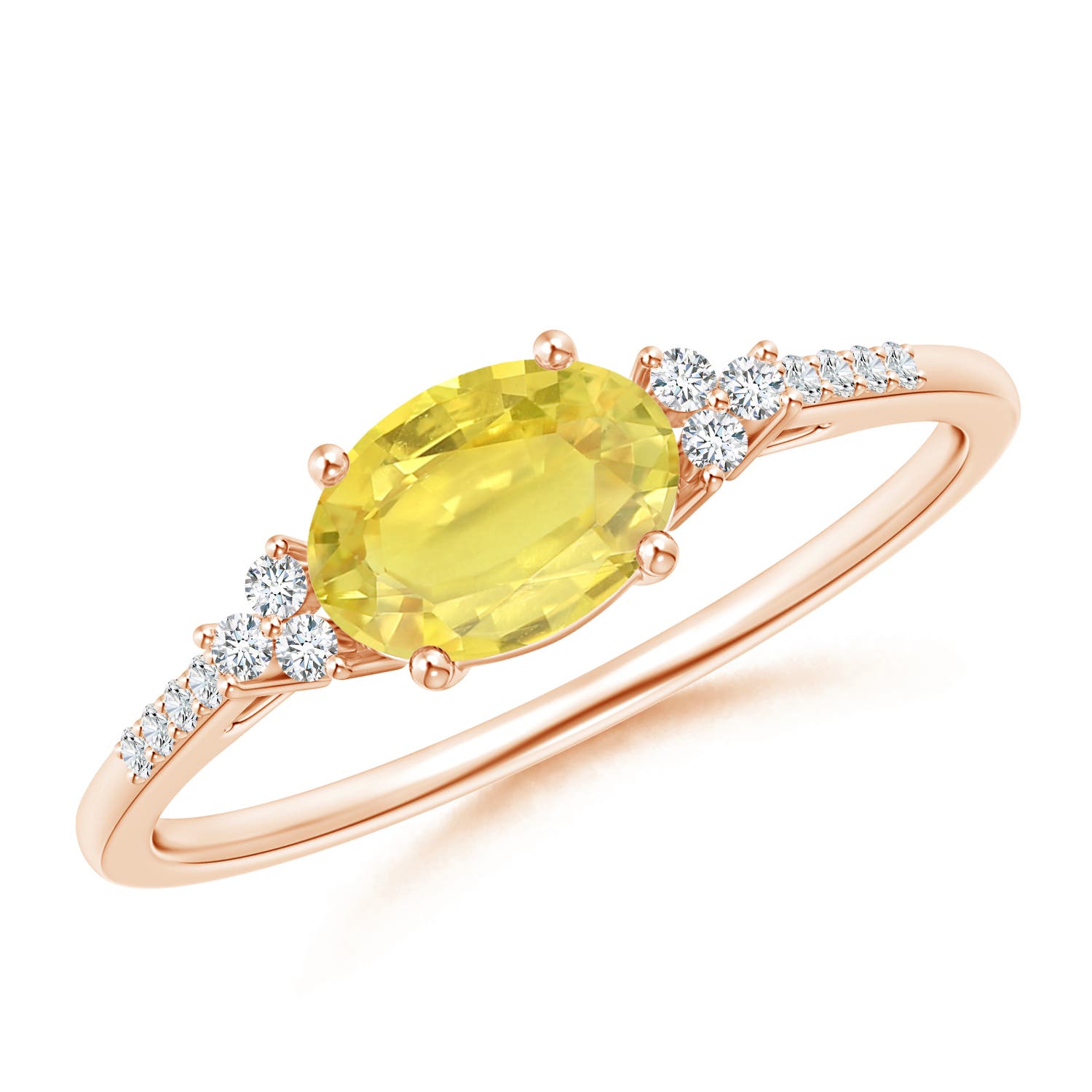 A - Yellow Sapphire / 1.09 CT / 14 KT Rose Gold